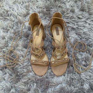 Nude/blush strappy heels